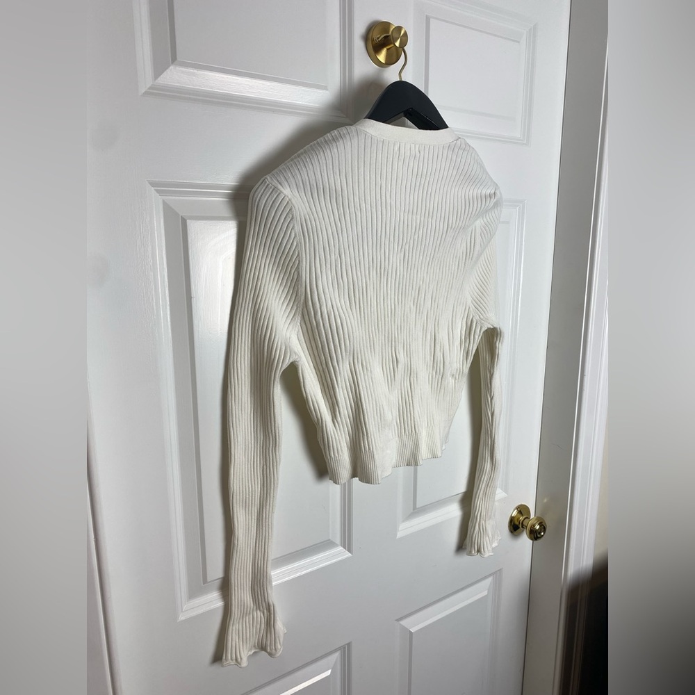 Good American Ribbed Crop Sweater in Ivory Size 5 (~16) - Picture 7 of 7